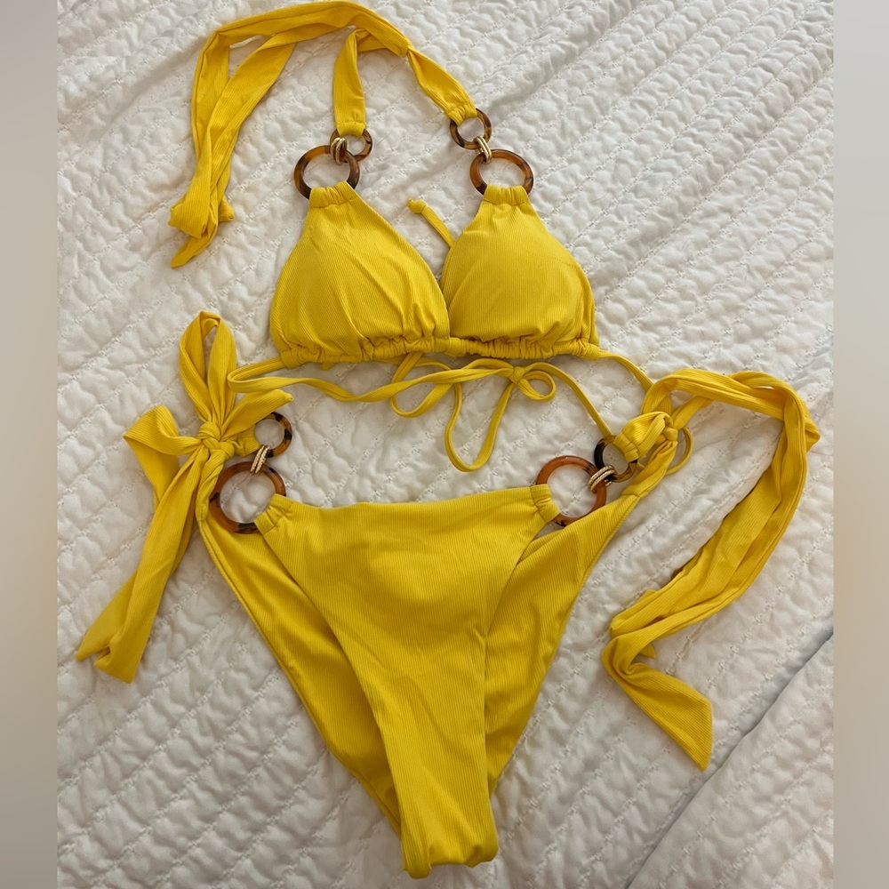 Size small yellow Bahimi bikini